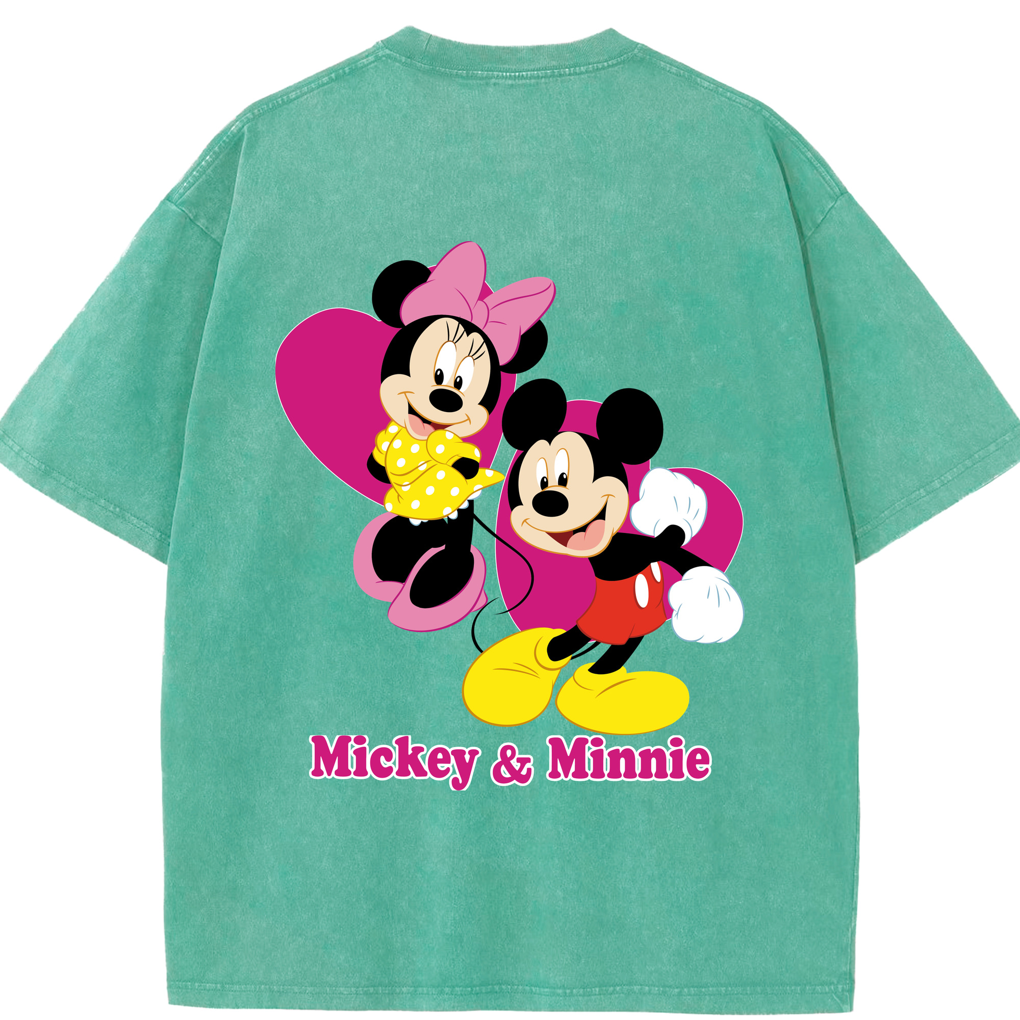 （画像用） ミッキーマウス Mickey Mouse 綿100% ヴィンテージ風 半袖Tシャツ（背面プリント）
